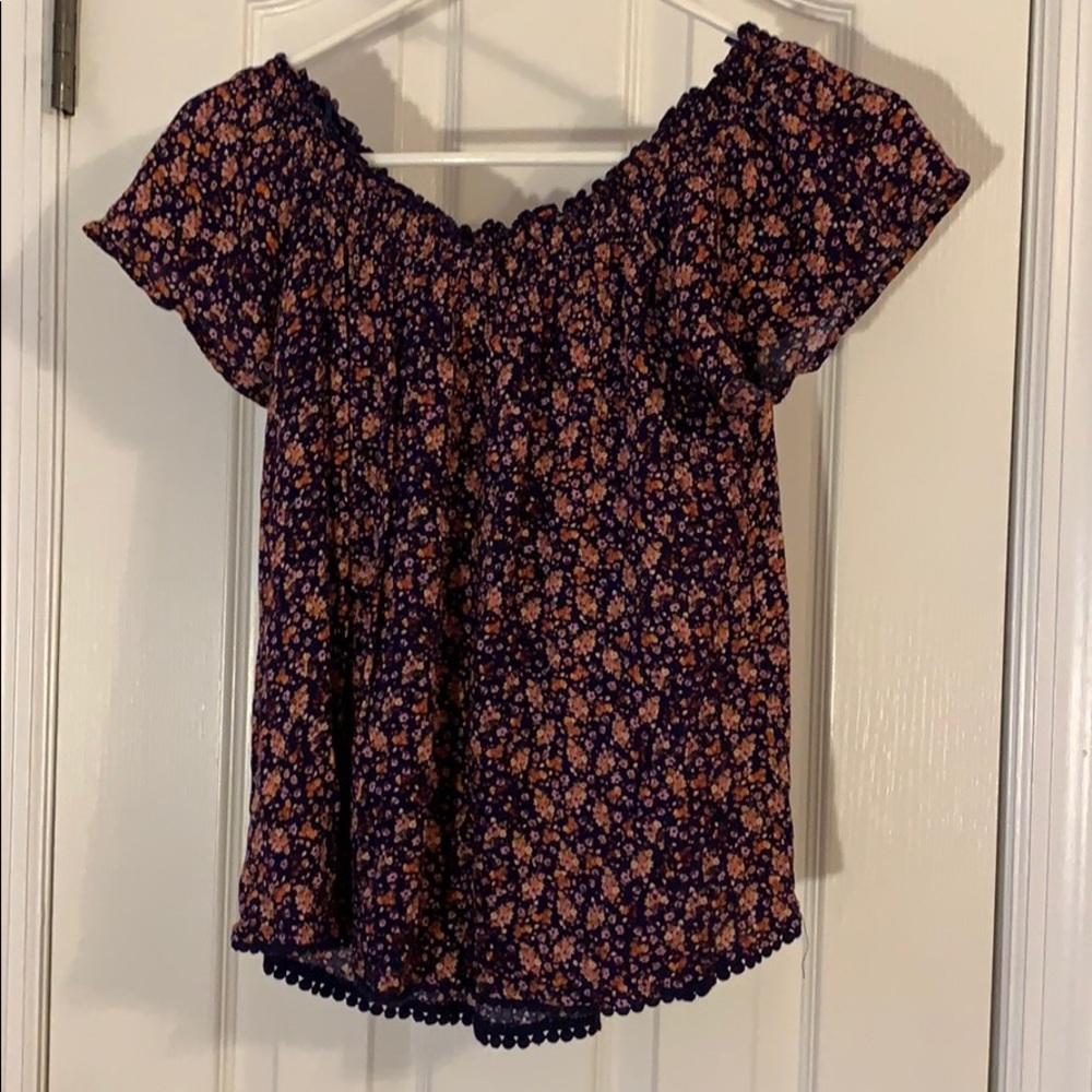 Off The Shoulder Floral Blouse